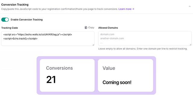 Umsatz- und Conversion-Tracking